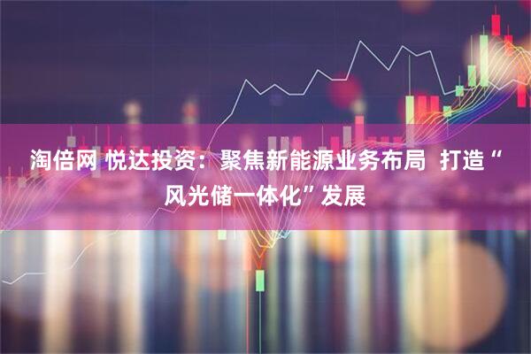 淘倍网 悦达投资：聚焦新能源业务布局  打造“风光储一体化”发展